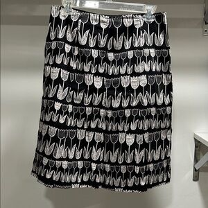 Black and White Tulip Print Skirt
